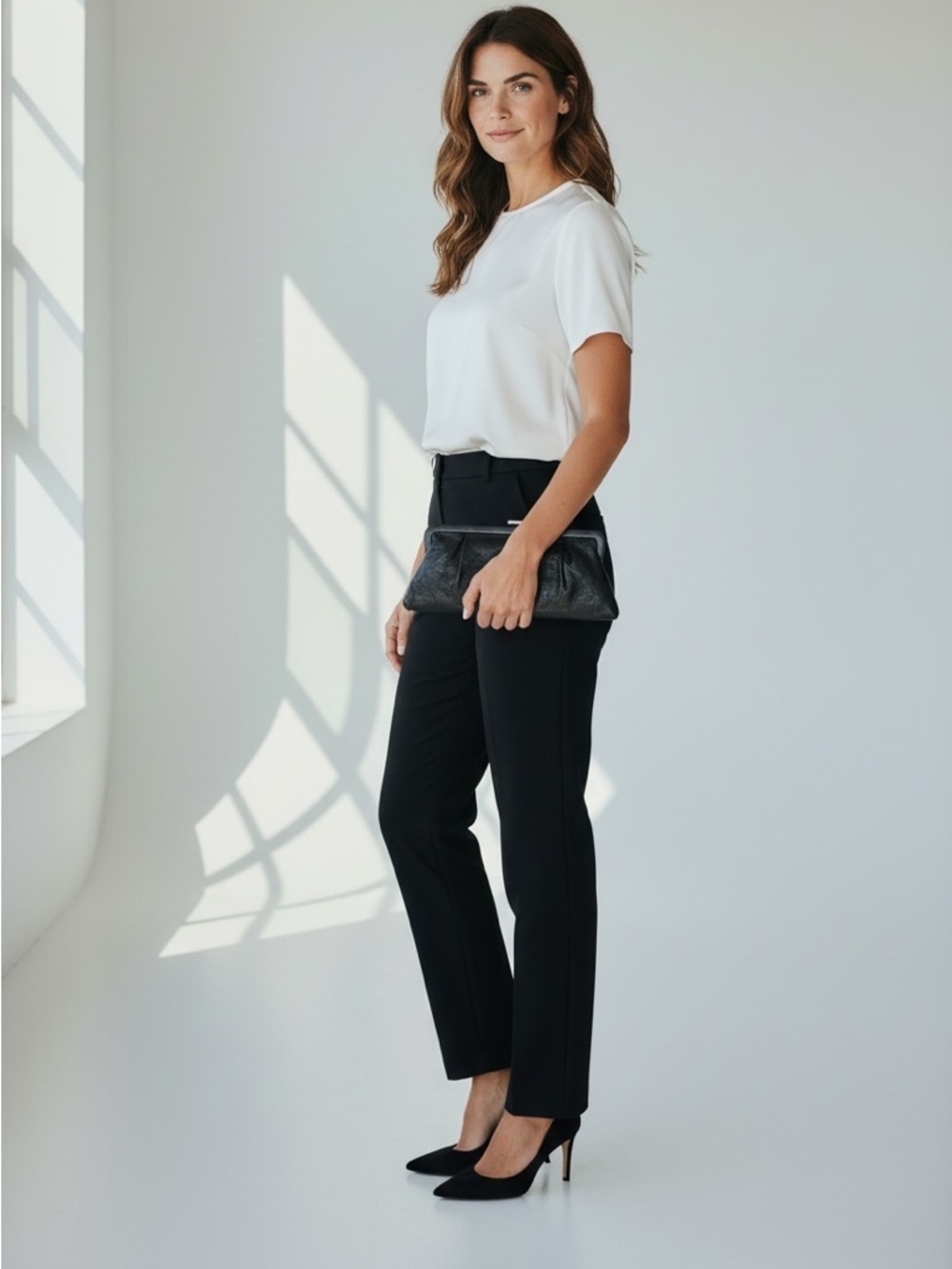 HOBO Elegant Black Leather Wristlet